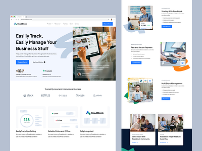 Roadblock - POS Landing Page clean design element figma fresh graphic design landing page pos responsive web roadblock saas ui ux website