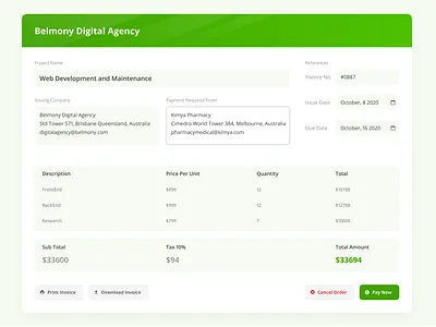 Invoice Detail clean design desktop invoice ui uiux user experience user interface web website white