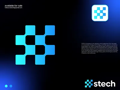 stech logo design - unused app logo biotech brand identity branding computer crypto logo data logo future icon logo design mark modern logo s logo software software company logo startup symbol tech tech logo technology