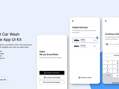 Car Wash UI Kit adobe xd adobexd carwash cleaning dailyui download freebie mobileapp uber ui ui kit