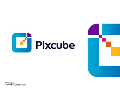 Pixcube Modern Brand Identity Logo Design 3d a b c d e f g h i j k l m n o p abstract logo animation brand identity branding branding identity colorful logo cube logo design free vector design graphic design icon illustration logo mark pixcel logo square logo symbol ui