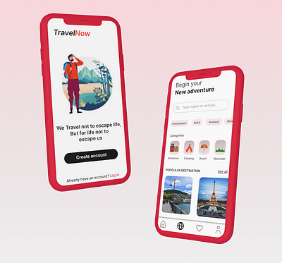 TravelNow app design figma product design ui user flow ux web design