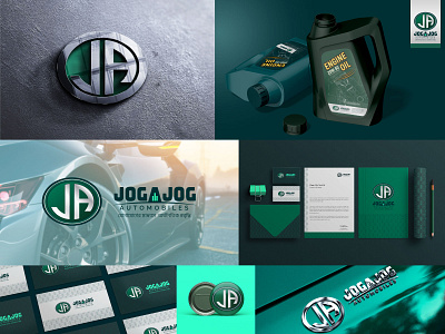 JOGAJOG Automobiles automobile brand branding business card car design digital illustration engine oil graphic design green illustration illustration digital letter head logo logo deign minimal packaging stationary transport vector