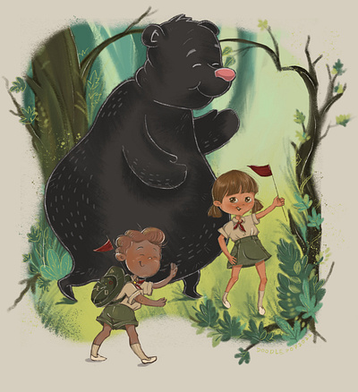 Nature Walk - with friends cute digitalillustration graphic design kidsbookillustration procreate