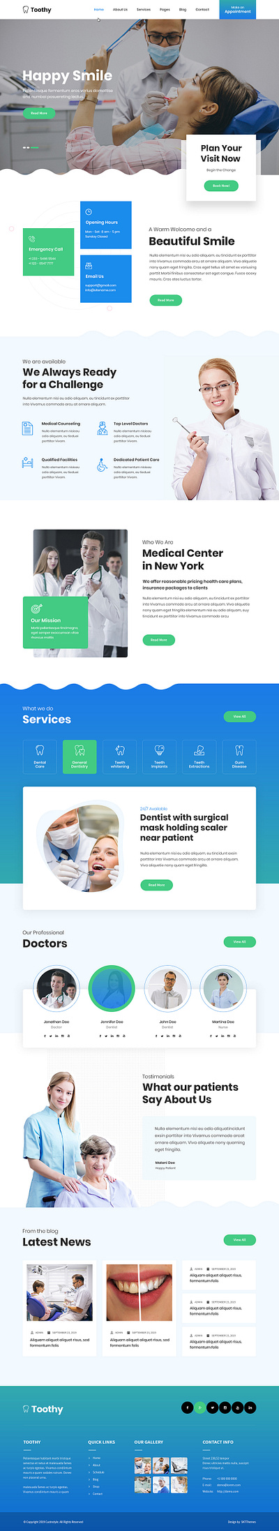 Toothy - Teeth Whitening Website Template private practice wp theme