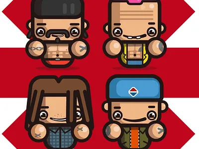simple rhcp chad character design design fanart flea frusciante funk funky illustration kawaii kiedis kirpluk logo music music art red hot chili peppers rock rock and roll simple vector