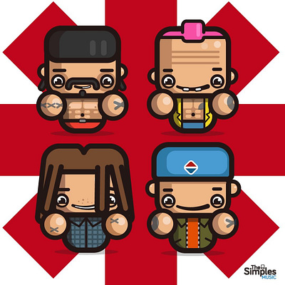 simple rhcp chad character design design fanart flea frusciante funk funky illustration kawaii kiedis kirpluk logo music music art red hot chili peppers rock rock and roll simple vector