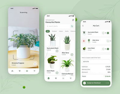 Plant Shop App minimal plant app plant shop ui