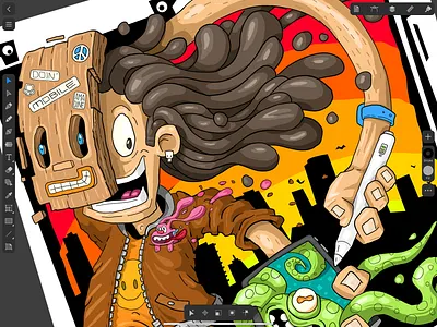 AmadineApp freestyle amadine character design design funky graphic design illustration ipadart kirpluk mobileart polskailustracja rainbow vector vectorart