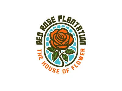 Rose Flower Badge Logo A badge design flower free free template freebie illustration logo plant red rose roses vector