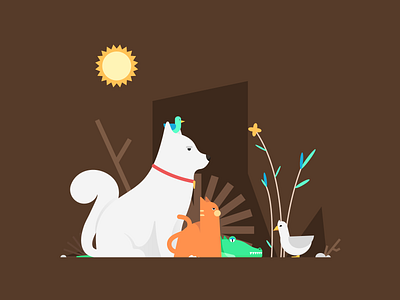 Animals Illustration 2d animation animation design gif graphic graphic design illustration logo motion graphics