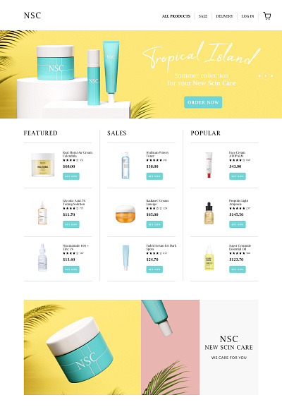 Cosmetics shop 3d beauty branding care cosmetics design health logo products shop style ui web woman