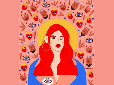 Female fashion trendy portrait avatar beautiful character cute design eye face fashion female feminist illustration illustrator picture book portrait red hair tatiana vovchek tatiana vovchek illustrations vector witch woman