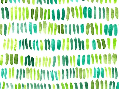 Dashes green handmade illustration pattern watercolor