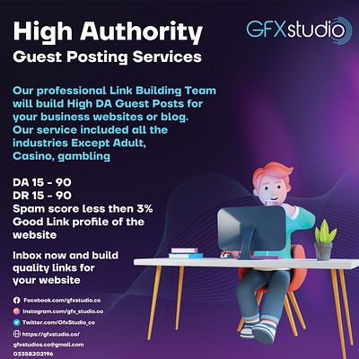 Guest Posting Services 3d branding graphic design logo