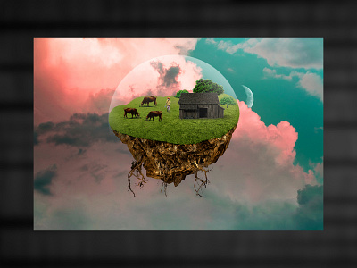 Floating Manipulation floating floating bubble floating home with cows floating home with men floating manipulation floating milk men floating on cloud manipulation