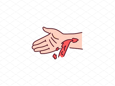 Arterial bleeding from hand color by Blackwoods design on Dribbble