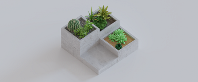 Plants 3d clean minimal modern plants render