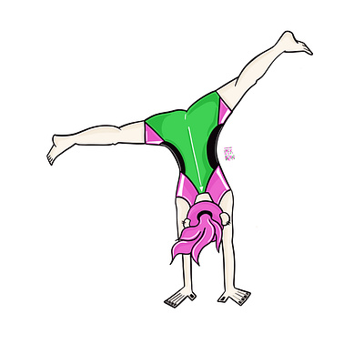 Woman Cartwheeling / Illustration apple art artist character digital art doodles emoji emoji doodles fitness graphic design illustration illustrator woman cartwheeling workout