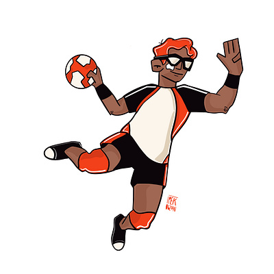 Man Playing Handball / Illustration apple art artist branding character design digital art doodles emoji emoji doodles flat graphic design handball illustration logo man man playing handball