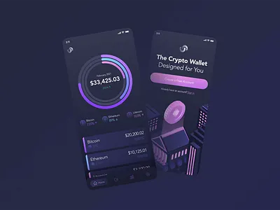 Crypto App Mobile UI Design freebie