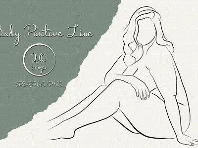 Body Positive Line abstract body eps10 face femele illustration line linear vector woman