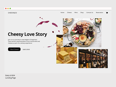Daily UI 004 cheese daily ui 04 dailyui dailyui004 graphic design landing page ui web wine