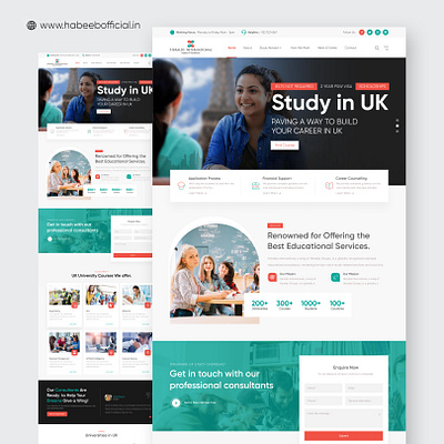 Study Abroad Website Landing Page adobe photoshop design figma ui ui design uiux web design website