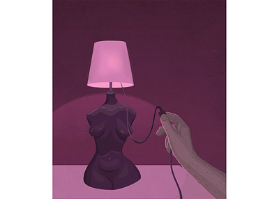 Turn Me On artwork flat illustration fun illustration graphic design illustration illustrations love monochromatic purple relaionship vector illustration