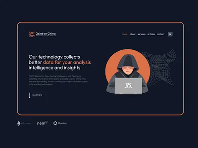 Tech design hero section 2d branding design flat illustration logo minimal mockup ui website