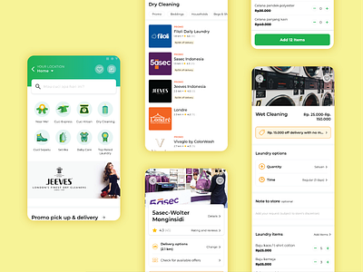 GRAB Laundry Feature android app design graphic design ui ux vector