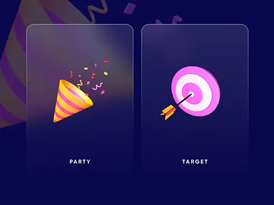 3D icons 3d icons party target ui uide uidesign