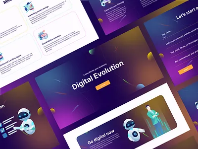 Landing page design digital digital transformation landing landing page robot ui
