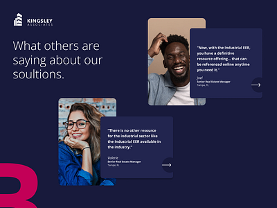 Kingsley Associates: Real Estate Site > Testimonials adobe ux figma real estate testimonials page ui ui design ux website
