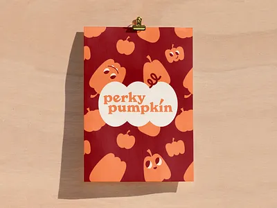 Perky Pumpkin branding character dribblechallenge illustration logo mockup pattern postcard pumpkinpatch weeklywarmup