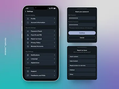 Settings Page #DailyUi #Day7 app design figma mobileapp mobileui settings ui uidesign uiux