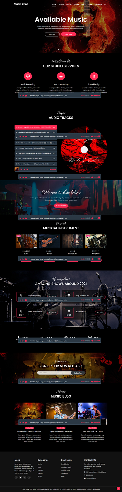 WordPress Music Website landing Page Design design elementor pro figma graphic design homepage landing landing page minimal music responsive responsive website ui ux web web design webdesign website website design wordpress wordpress website