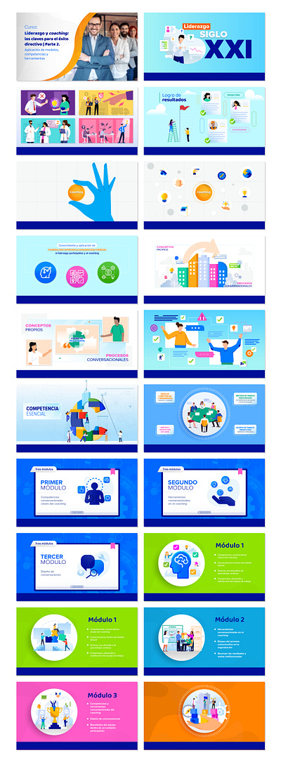 Storyboard for e-learning course Liderazgo y Coaching design graphic design illustration ilusa motion graphics