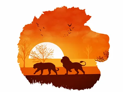 Lion design illustrations lion lioness procreate