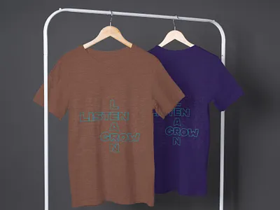 LISTEN LEARN GROW - Merch T Shirts ad advertising artwork branding clothe design graphic design illustration quote shirt trend