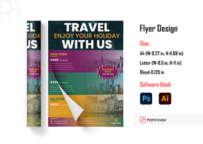 Travel Flyer Design branding corporate flyer design design flyer flyer design graphic design illustration logo modern flyer design print travel travel falyer