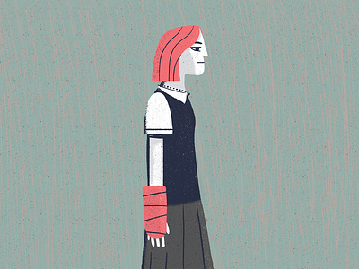 Ladybird a24 character design fanart illustration portrait simple illustration texture
