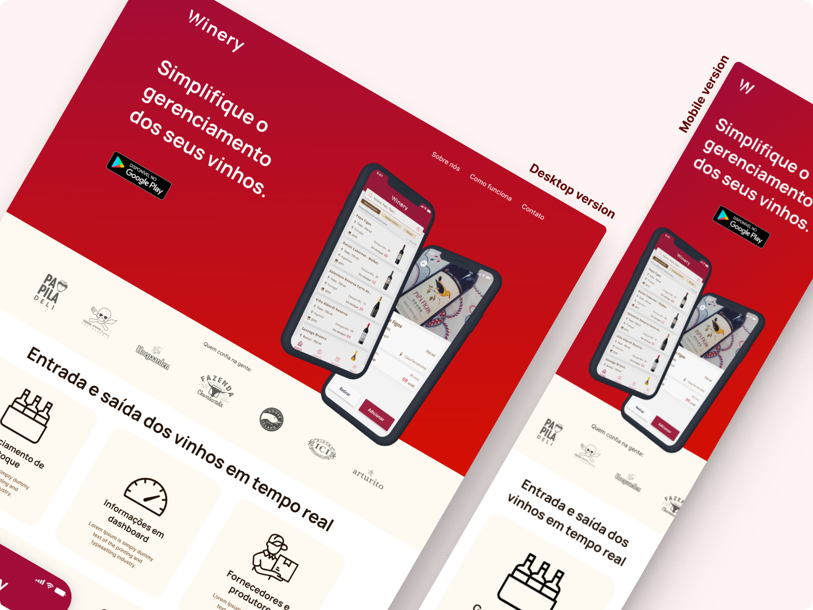 Example of Case Study: Winery - Responsive Landing page