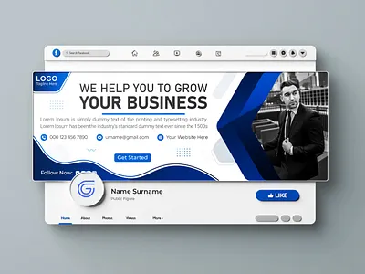 Corporate business social media Facebook cover banner template ads cover branding business business banner company corporate creative creative cover design fb cover graphic design modern banner promotion social media banner social media cover