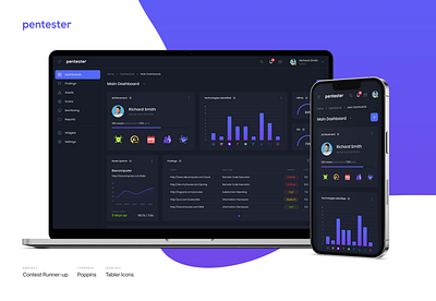 Pentester app dashboard design ui ux