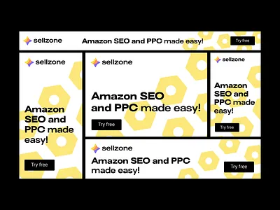 Advertising banners campaign amazon banners brand illustration ppc seo