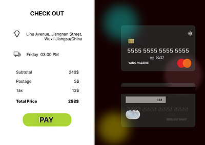 My DailyUI Challange 002: Credit Card Check Out