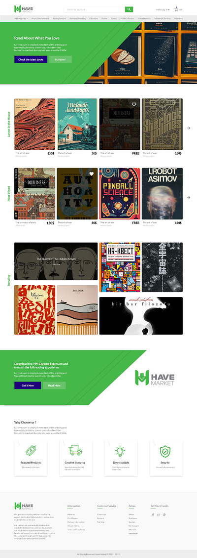 Havemarket Home page e commerce landing web design