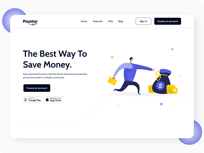 Paystar: Finance Fintech Landing Page Home Page UI design ui ux