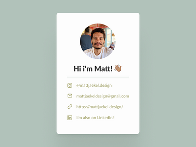 My Profile Card card design figma prolfile ui